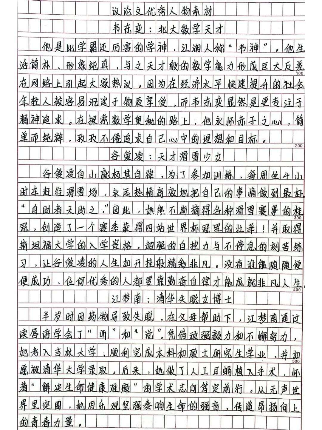 Excerpts of the Character Materials of Argumentative Articles (Excerpts of the Character Materials of Argumentative Articles Zhang Guimei)